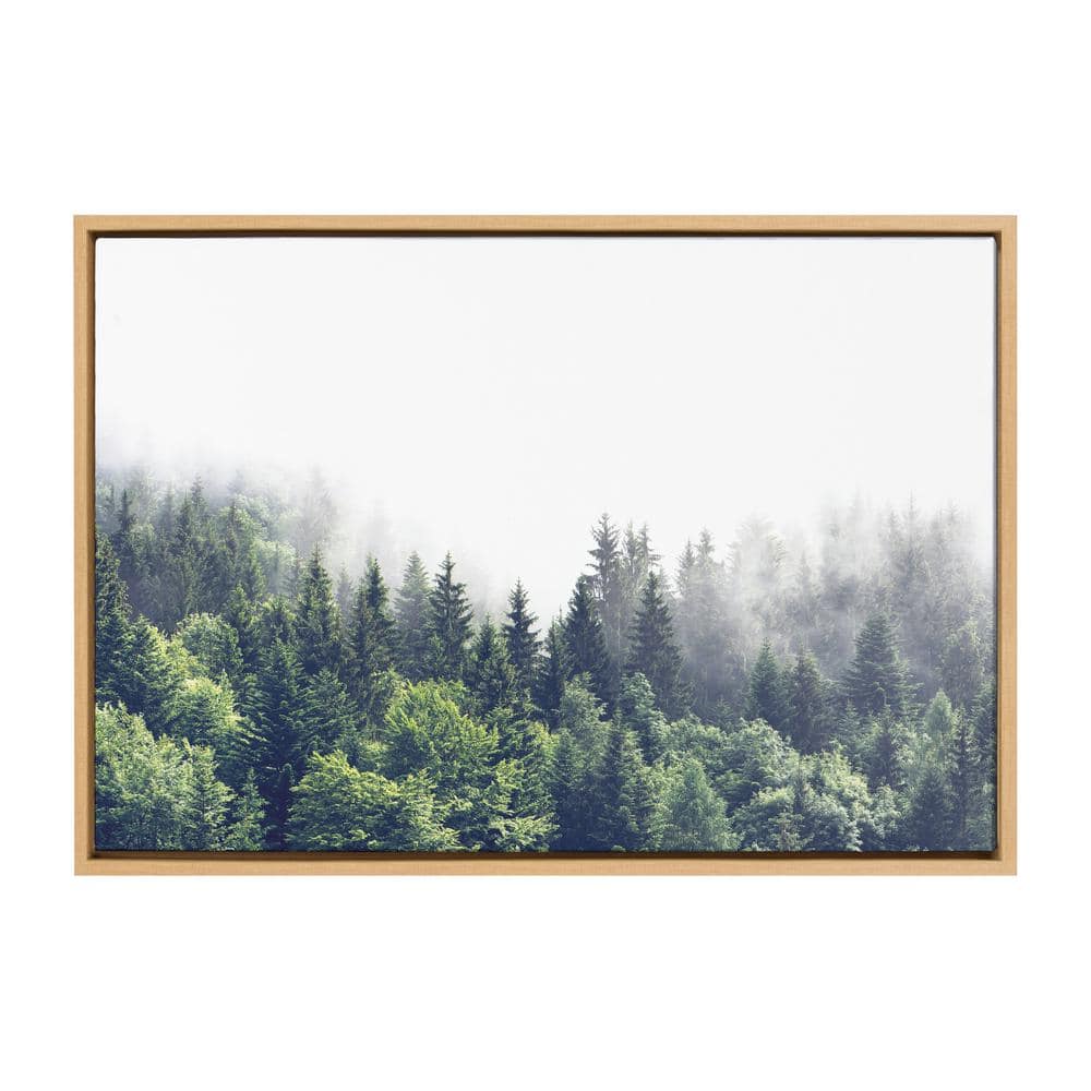 Lush Green Forest on a Foggy Day by The Creative Bunch Studio Framed Nature Canvas Wall Art Print 33 in. x 23 in. price history on PriceWatchPro