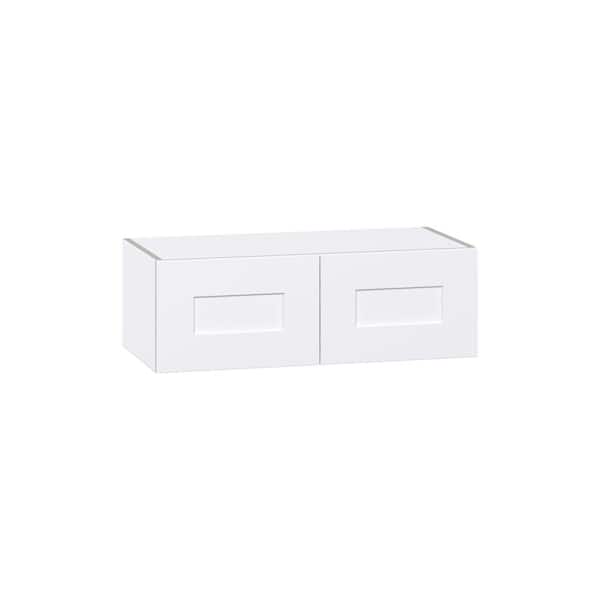 J COLLECTION Roseland 30 in. W x 14 in. D x 10 in. H Assembled Shaker Wall Bridge Kitchen Cabinet in Warm White