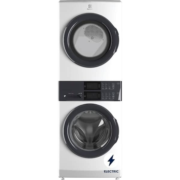 4.4 cu. ft. Stacked Washer and 8.0 cu. ft. Electric Dryer Laundry Tower in White with LuxCare Wash, Energy Star