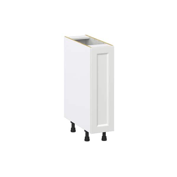 J COLLECTION Laramie 9 in. W x 24 in. D x 34.5 in. H Assembled Full Height Door Base Kitchen Cabinet in Painted Bright White