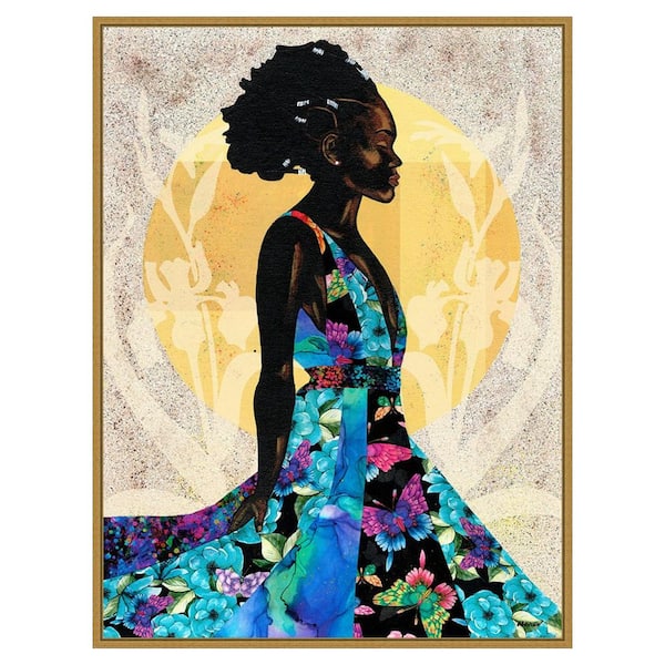 Amanti Art Her Flow by Alonzo Saunders 1 Piece Floater Frame Giclee People Art Print 42 in. x 32 in.