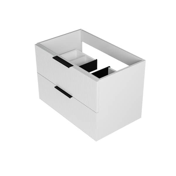 Aderyn 29.13 in. W Wall-Mounted Bath Vanity Cabinet without Top in White with 2 Drawers