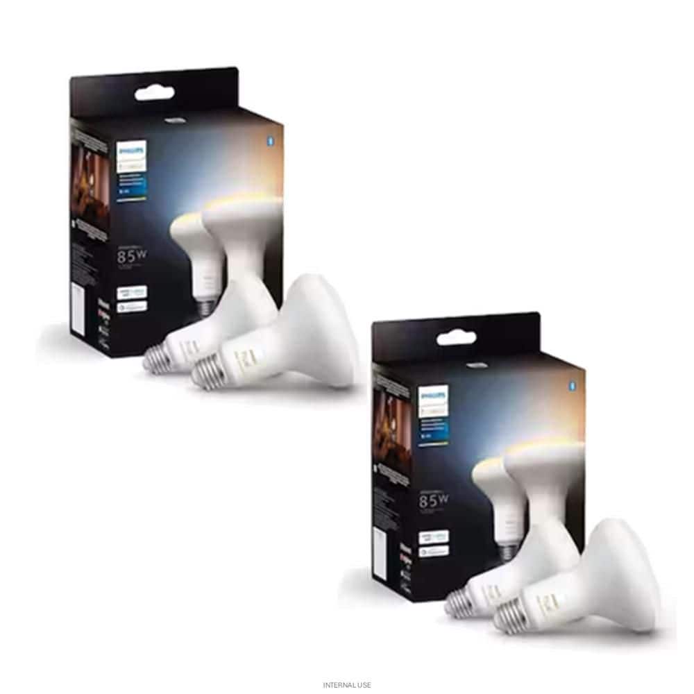 Philips Hue 85-Watt Equivalent BR30 Smart LED Tunable White Light Bulb with Bluetooth (4-Pack)