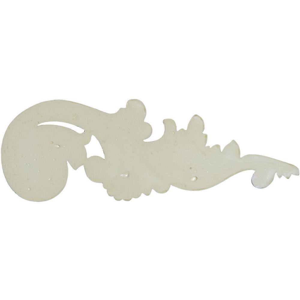White Primed Polyurethane Scroll Onlay, Left 11 7/8"W x 4 7/8"H
