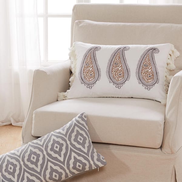 Trellis Gray and White Collection Decorative Accent Throw Pillows - Set of 2