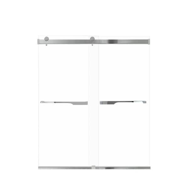 Transolid Brianna 60 in. W x 70 in. H Sliding Frameless Shower Door in Polished Chrome with Clear Glass
