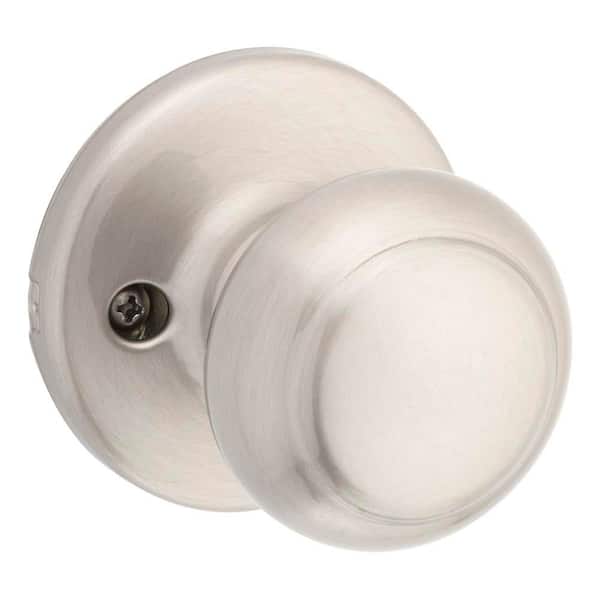 Cove Satin Nickel Half-Dummy Door Knob Featuring Microban Antimicrobial Technology