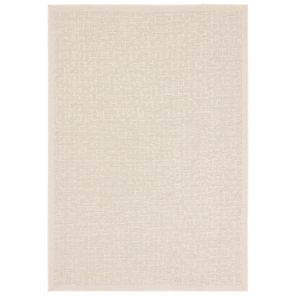 Jaipur Living Axiom 2 ft. x 3 ft. Abstract Cream Indoor/Outdoor Area Rug