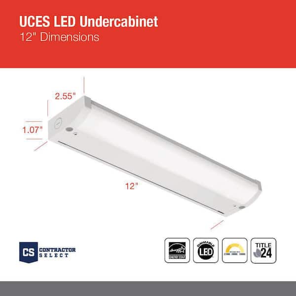 Reviews for Juno Contractor Select UCES 12 in. White LED Direct Wire Under  Cabinet Light Switchable CCT 492 Lumens 2700K 3000K 3500K
