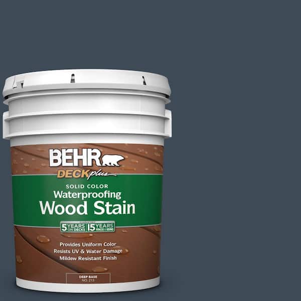 BEHR DECKplus 5 gal. #SC-101 Atlantic Solid Color Waterproofing Exterior Wood Stain