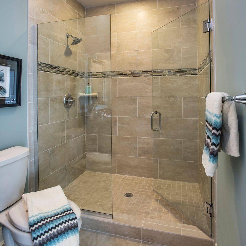 Celesta 46" x 76" Frameless Clear Glass Chrome Shower Door