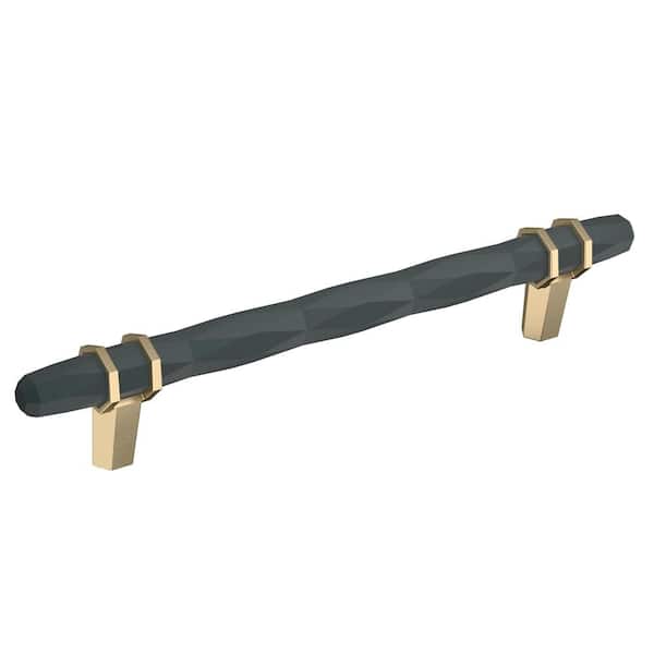 Amerock London 6-5/16 in. (160mm) Modern Black Bronze/Golden Champagne Bar Cabinet Pull