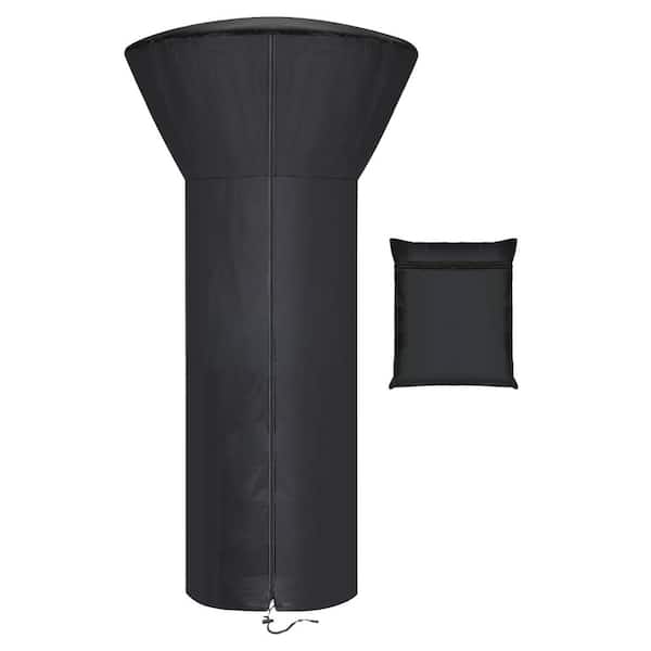 Unbranded Premium Material 38 in. x 24 in. x 14. 5 in. Black Fabric Patio Heater Cover with Zipper