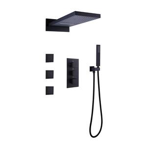 3-Jet Shower System with Hand-Shower and Showerhead in Matte Black