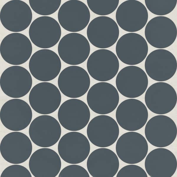 Bedrosians Marin 2 in. Penny Round Matte Porcelain Mosaic in Midnight Tide (8.61 sq. ft. /case)