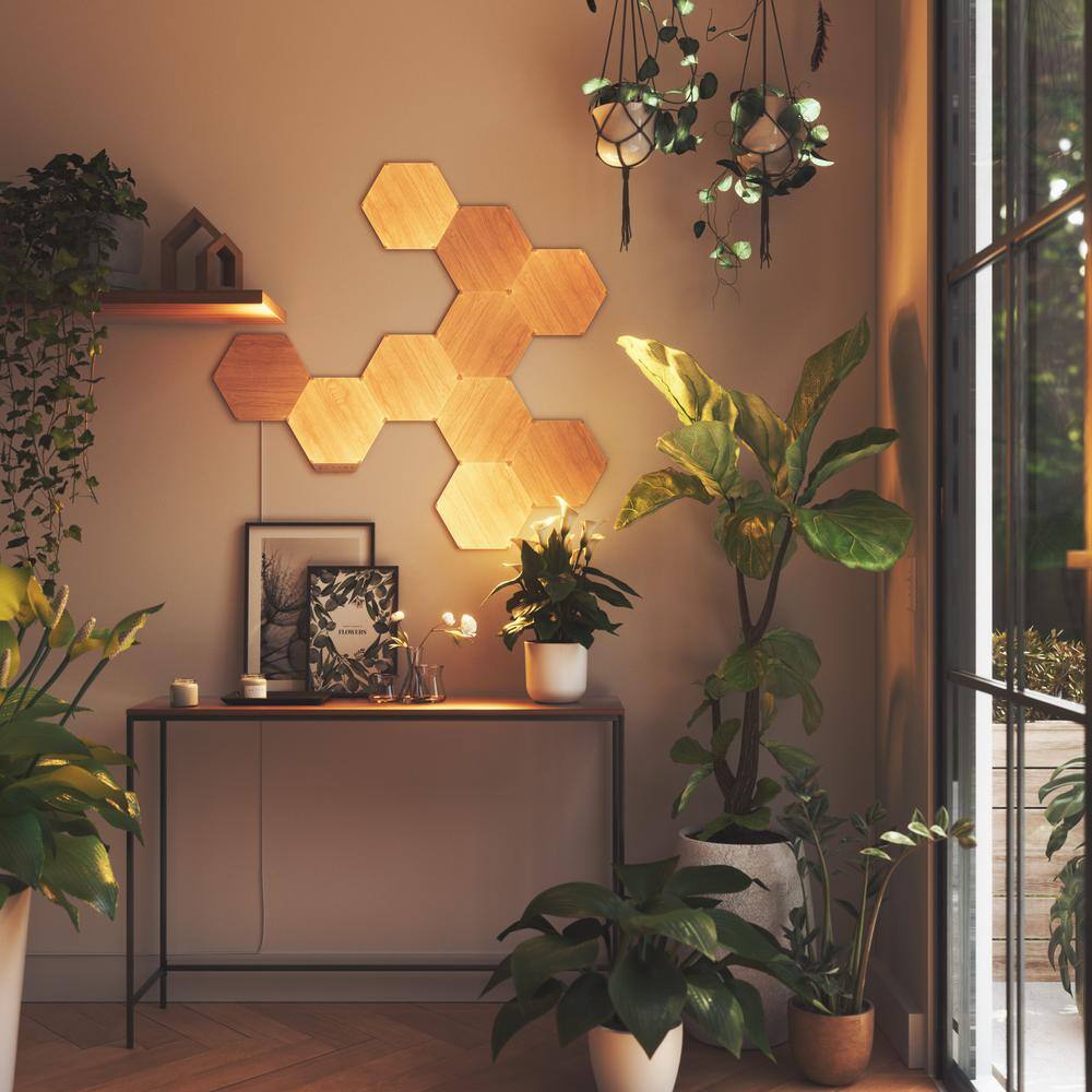 Nanoleaf 7 Panels Adjustable White Hexagon Modular LED Wall Lights