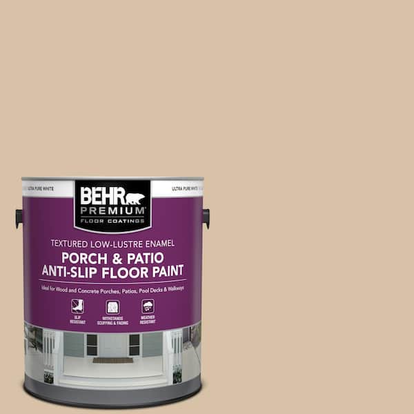 BEHR PREMIUM 1 gal. #HDC-CT-06 Country Linens Textured Low-Lustre Enamel Interior/Exterior Porch and Patio Anti-Slip Floor Paint