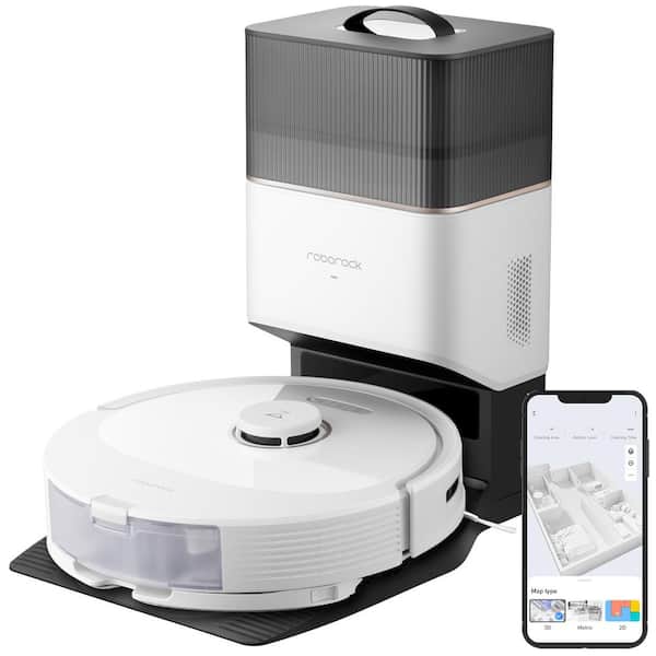 Q8 Max+ Robotic Vacuum and Mop with Smart Navigation, Self-Emptying, Multi-surface in White