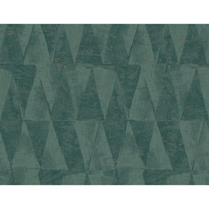 Geo Triangles Green Paper Non Pasted Strippable Wallpaper Roll (Cover 60.75 sq. ft.)