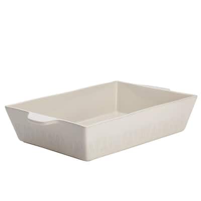 Home Collection 9 in. x 13 in. French Vanilla Ceramic Rectangular Baker