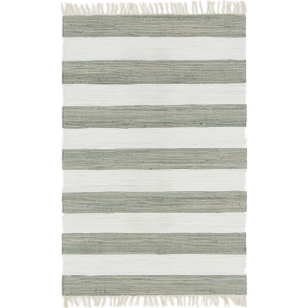 StyleWell Lorelei Gray/Ivory 4 ft. x 6 ft. Striped Area Rug