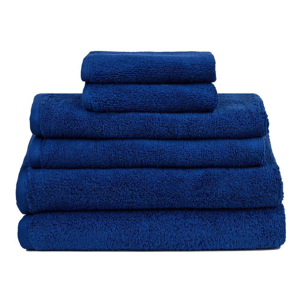 Lintex Serenity 6Piece Navy Solid Cotton Bath Towel Set 889134 The