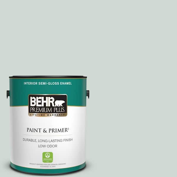 BEHR PREMIUM PLUS 1 gal. #BIC-11 Serene Journey Semi-Gloss Enamel Low Odor Interior Paint & Primer