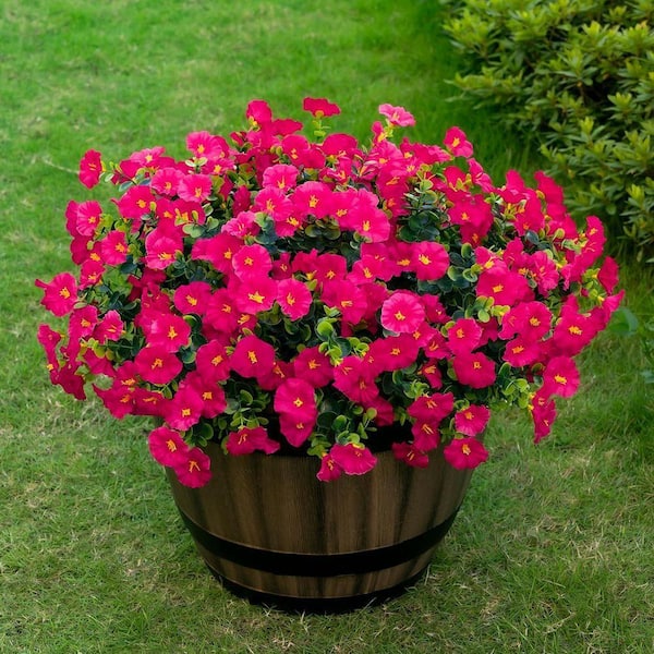 13.78 in Rose Red Indoor/Outdoor Artificial Morning Glory Fake