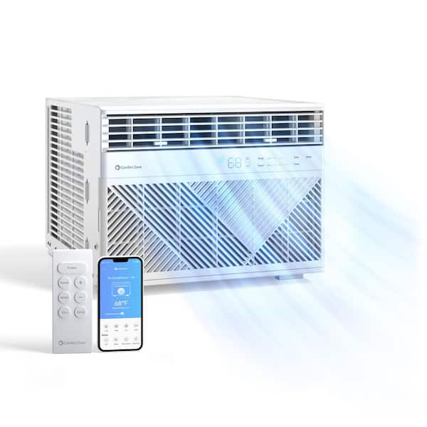 12,000 BTU 115 Volts Smart Window Air Conditioner Cools 450 sq. ft. with Remote and WiFi Enabled in White