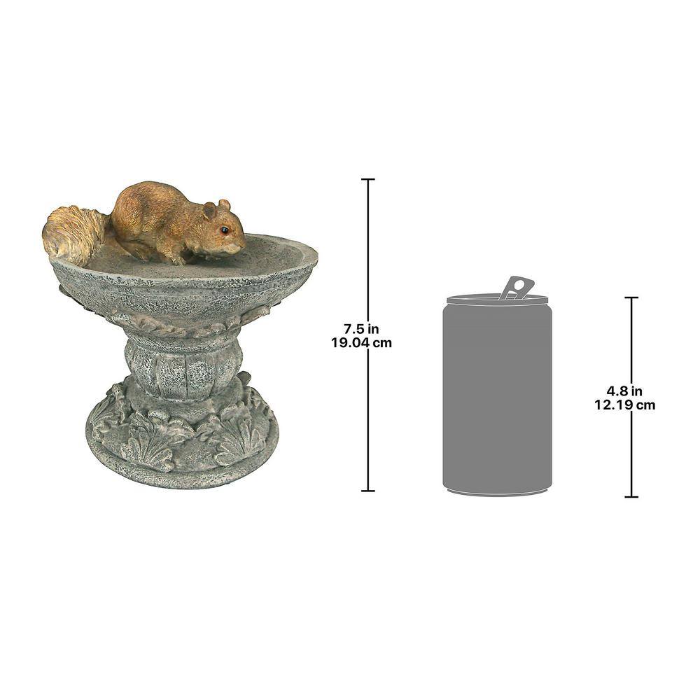 Hand-Painted Resin Woodland Squirrel Garden Birdbath Statue