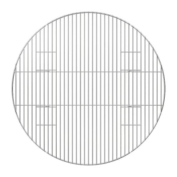 Hitechluxe 30 in. Round Foldable Cooking Grate, Hinged Replacement Fire Pit Cooking Grate, BBQ Solid Stainless Steel