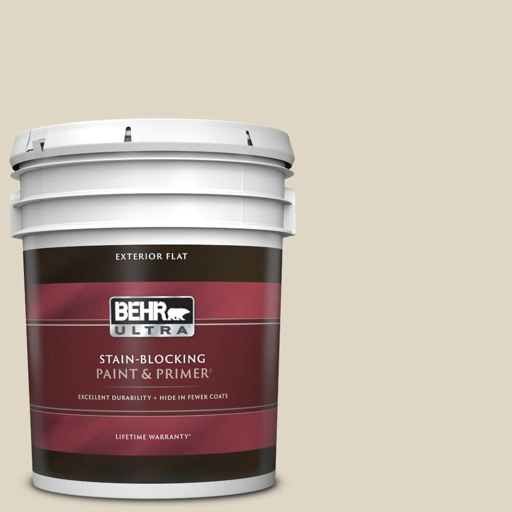 BEHR ULTRA 5 gal. BWC27 Alpaca Blanket Flat Exterior Paint & Primer