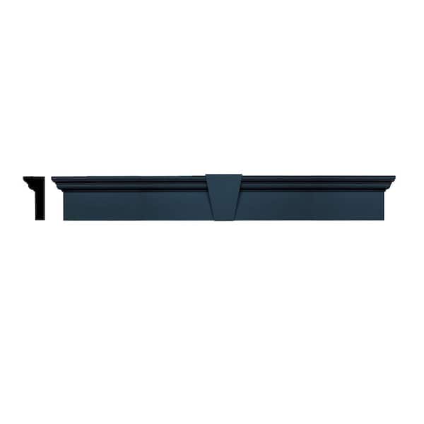 Builders Edge 3-3/4 in. x 9 in. x 73-5/8 in. Composite Flat Panel Window Header with Keystone in 036 Classic Blue