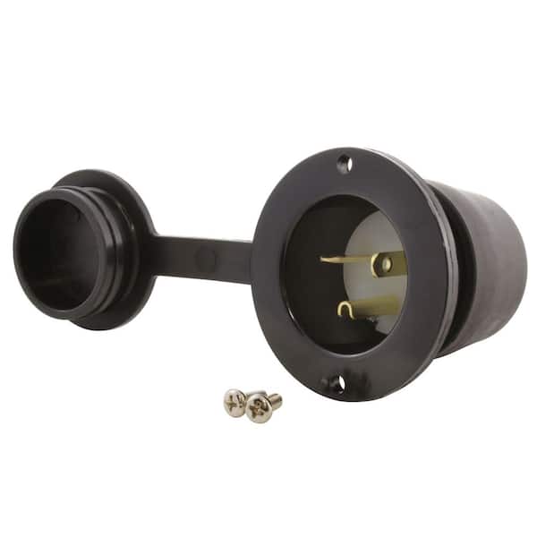 20 Amp 250 Volt NEMA 6-20P Flanged Power Input Inlet with Covers