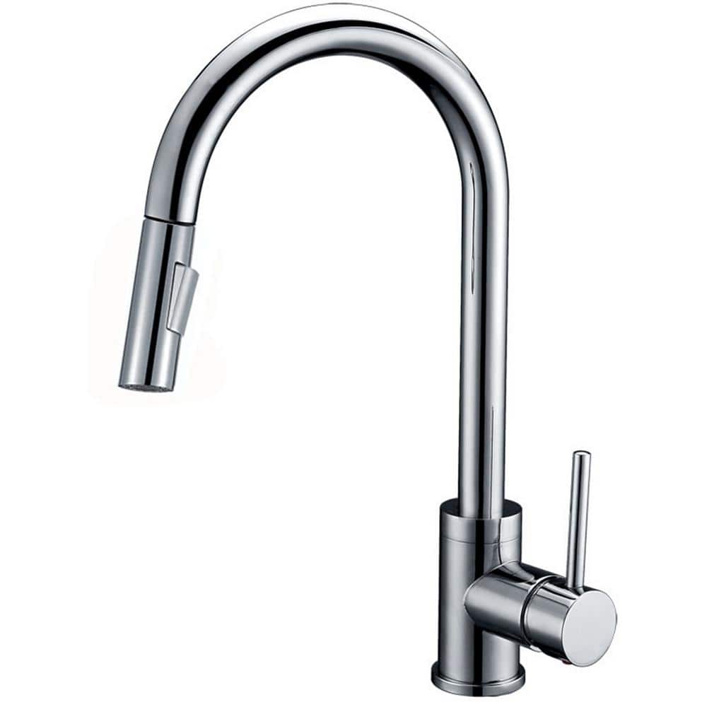 Luxurious Single-Handle Pull-Out Sprayer Kitchen Faucet in Brushed Nickel F