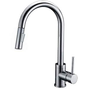 Luxurious Single-Handle Pull-Out Sprayer Kitchen Faucet in Brushed Nickel Finish
