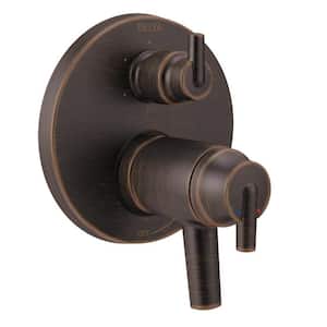 2-Handle Wall-Mount Valve Trim Kit with 6-Setting Integrated Diverter in Venetian Bronze (Valve Not Included)
