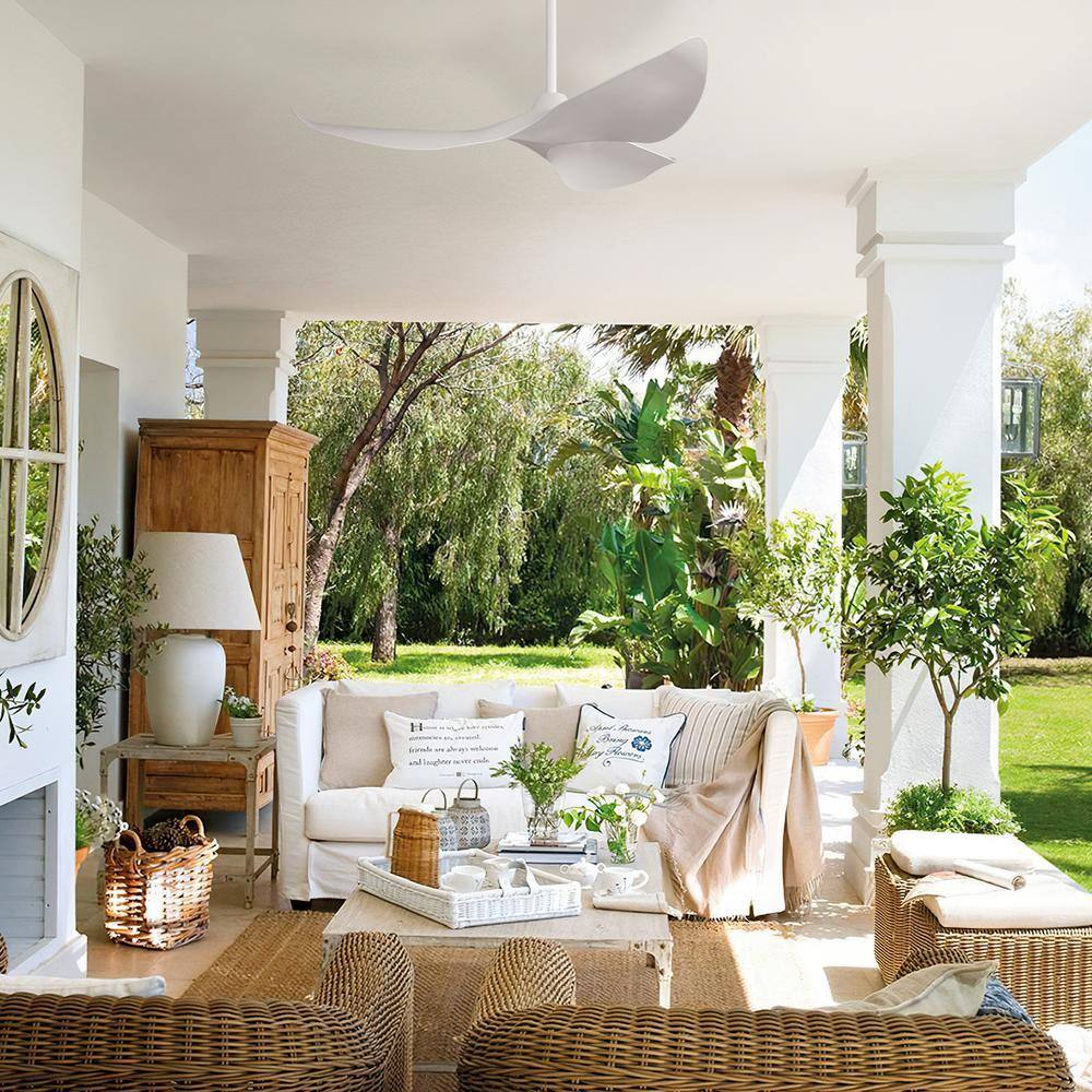 38'' White ABS 3-Blade Ceiling Fan with Remote
