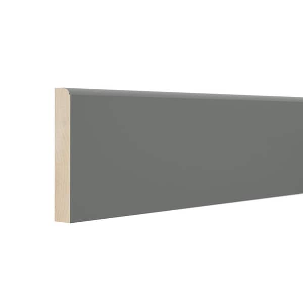 Hampton Bay Designer Series Storm Gray 4.5 in. x 96 in. x 0.625 in. Base Board Molding