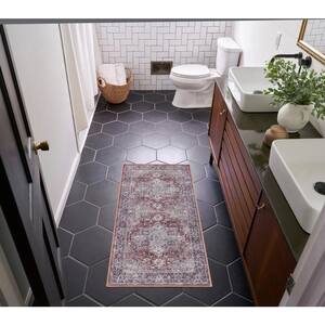 Machine Washable Series 1 Ivory Brick 2 ft. x 4 ft. Distressed Traditional Area Rug