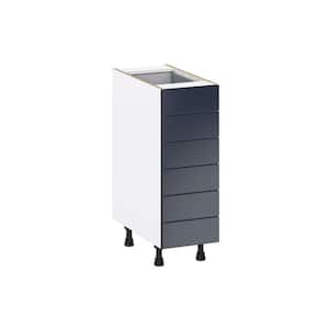 12 in. W x 34.5 in. H x 24 in. D Devon Painted Blue Shaker Assembled Base Kitchen Cabinet with 6-Drawers