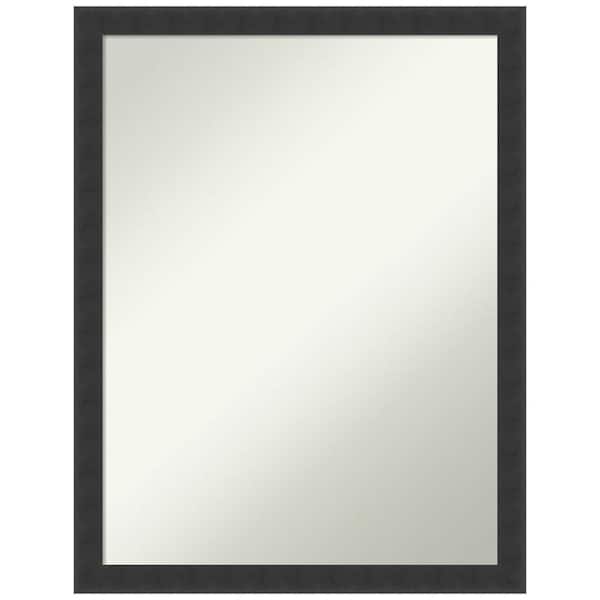 Amanti Art Mezzanotte Black 20 in. x 26 in. Non-Beveled Modern Rectangle Wood Framed Wall Mirror in Black