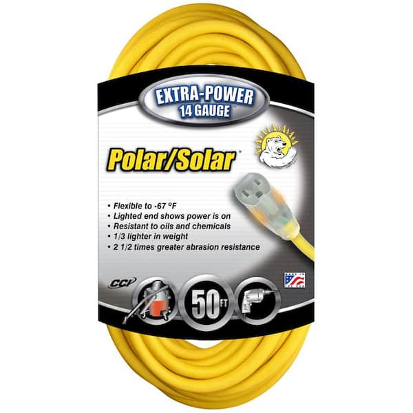 Southwire 50 ft. 14/3 SJEOW Outdoor Medium-Duty T-Prene Extension Cord with Power Light Plug