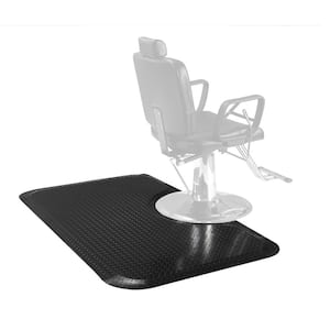 Salon Black Steel Grain 60" x 35.98" Rectangle PVC and High-density Foam Anti-Fatigue Mat