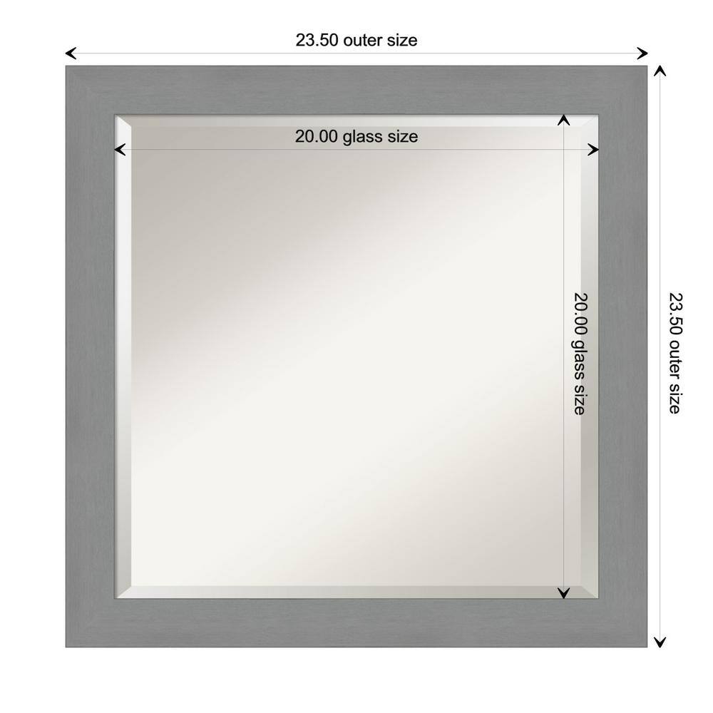 Rectangular Brushed Nickel Bathroom Vanity Wall Mirror