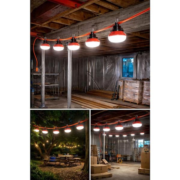 100-Watt 11000 Lumen 100 ft. LED Temporary Construction String Work Light
