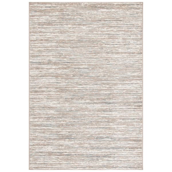 Pyramid 3 ft. x 5 ft. Gray/Ivory Striped Marle Area Rug