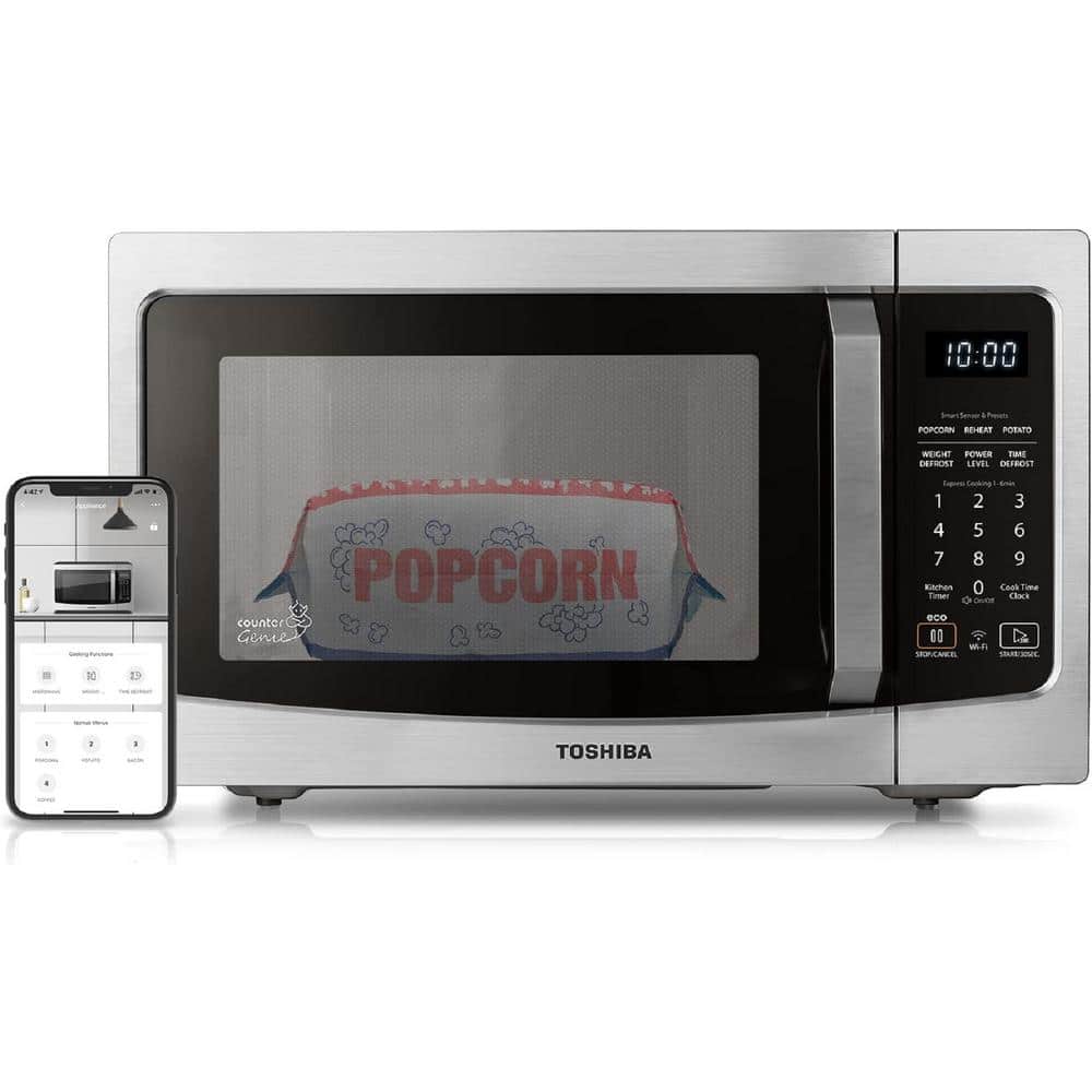 Toshiba 13.6 in. 1.5 cu. ft. with Convection, Smart Sensor Countertop  Microwave 1000 Watt Oven in Stainless Steel EC042A5C-SS - The Home Depot