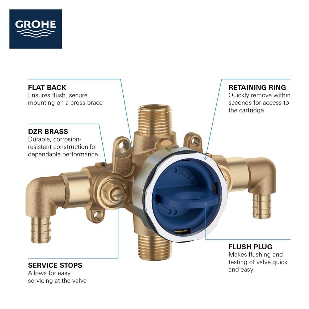 Grohsafe 3.0 Brass Pressure Balance Valve with PEX Connections