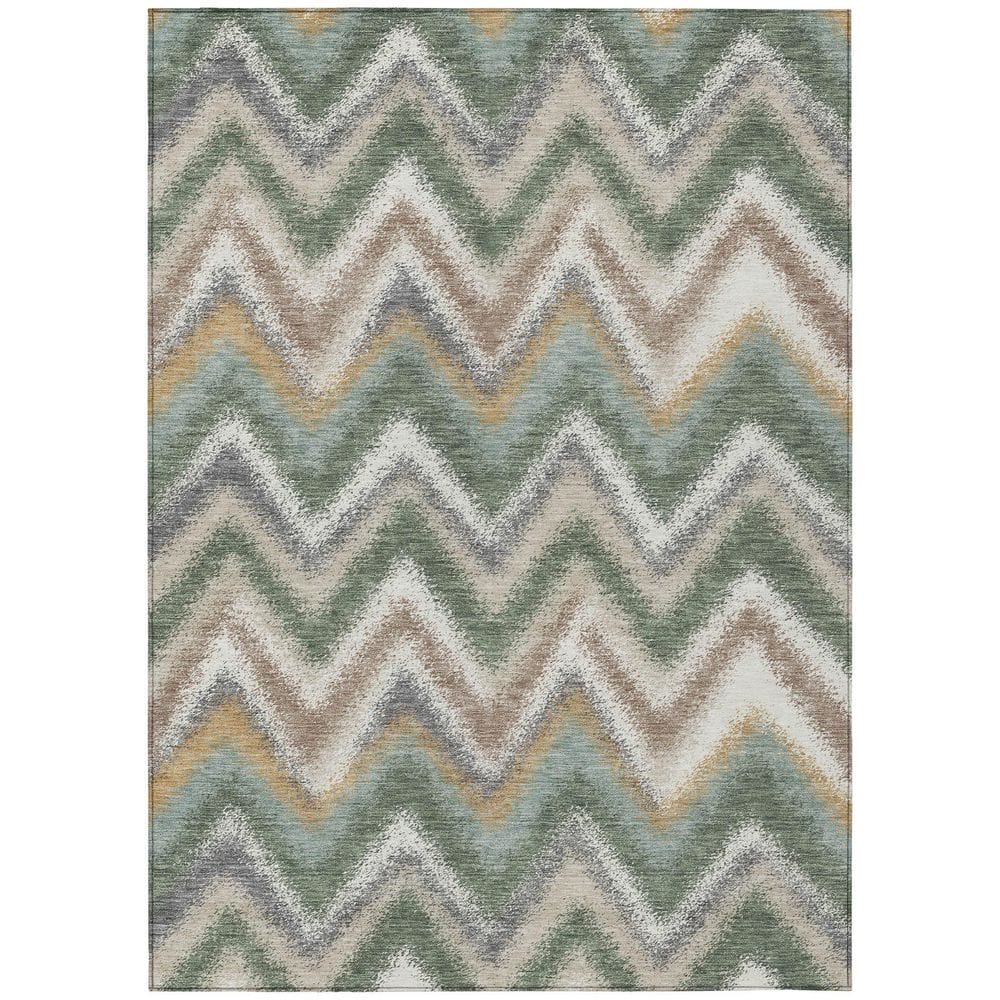 Chantille Machine Washable Indoor/Outdoor Abstract ACN2596 Basil 3 ft. x 5 ft. Area Rug price history on PriceWatchPro
